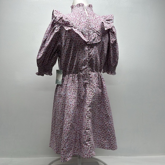 Tuckernuck x Hyacinth House Mini Dress Ruffle Floral Periwinkle Purple New Small - Picture 6 of 11